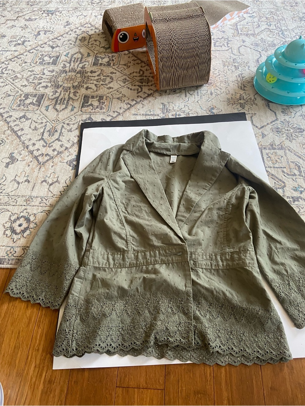 Olive Eyelet Trim Women’s Jacket by Old Navy